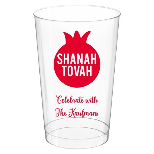 Shanah Tovah Pomegranate Clear Plastic Cups